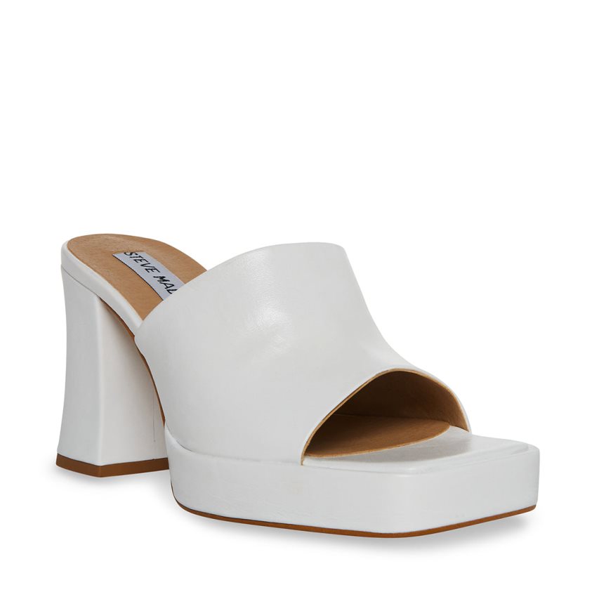 Mulas Steve Madden Alex Cuero Mujer Blancas | ES GNE9S3